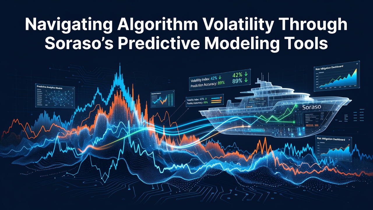 Visual representation of predictive modeling interfaces analyzing search algorithm fluctuations over time