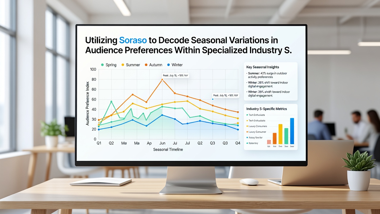 Detailed Soraso analytics view showing audience preference shifts in specialized sectors during October 2026 with overlaid seasonal trend lines